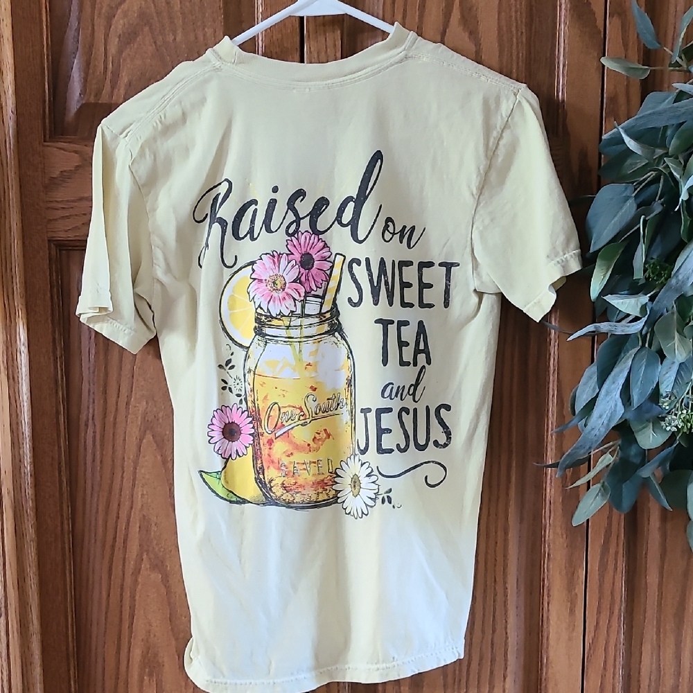 Raised On Sweet Tea & Jesus T-Shirt 100% Cotton